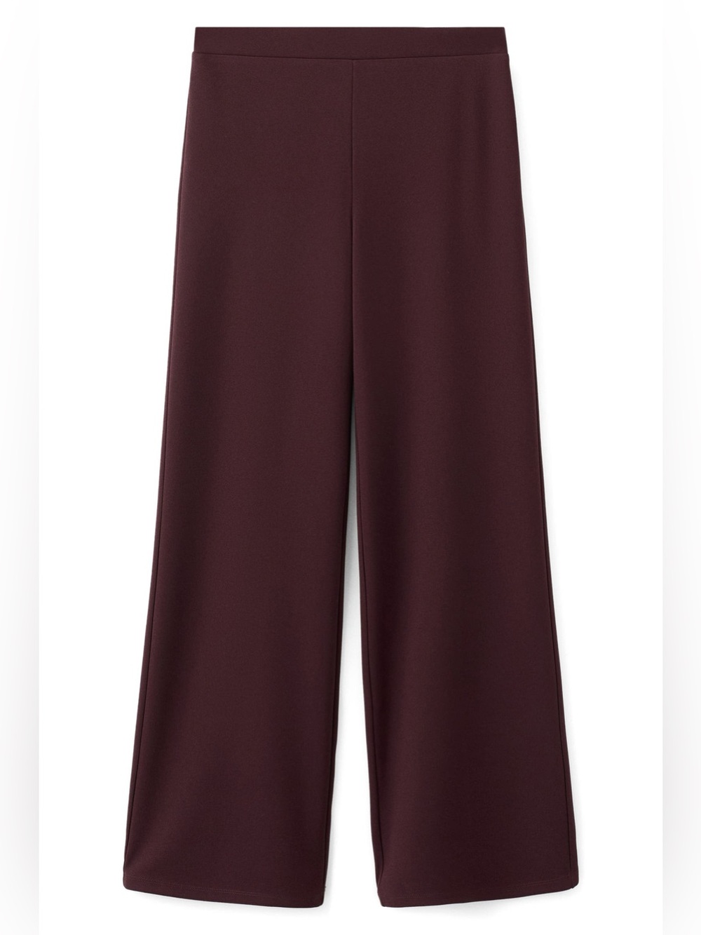 MNG Elastic Waist Straight Leg Pants Deep Burgundy Large